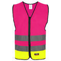 9043 Eskiltuna refleksvest PNK/NYEL L Tofarget unisex refleksvest m/glidelås