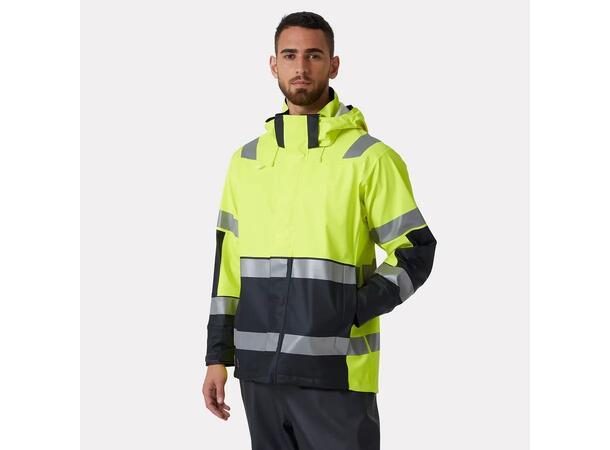70295 ALNA 2.0 RAIN JACKET NYEL/BLK XS HIVIS vanntett regnjakke 