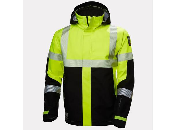 70295 ALNA 2.0 RAIN JACKET NYEL/BLK XS HIVIS vanntett regnjakke 