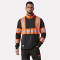 79274 ICU ZIP SWEATSHIRT BLK/NYEL S HIVIS genser med glidelås