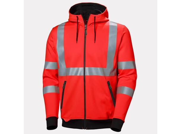 79094 ADDVIS ZIP HOODIE Hi Vis hettejakke med glidelås 