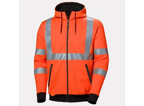 79094 ADDVIS ZIP HOODIE Hi Vis hettejakke med glidelås 