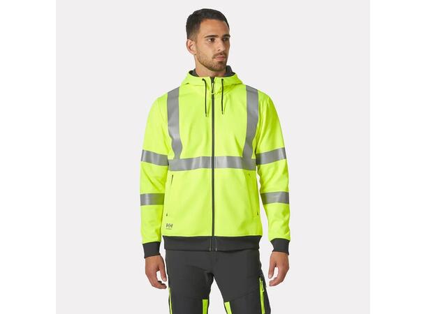 79094 ADDVIS ZIP HOODIE Hi Vis hettejakke med glidelås 