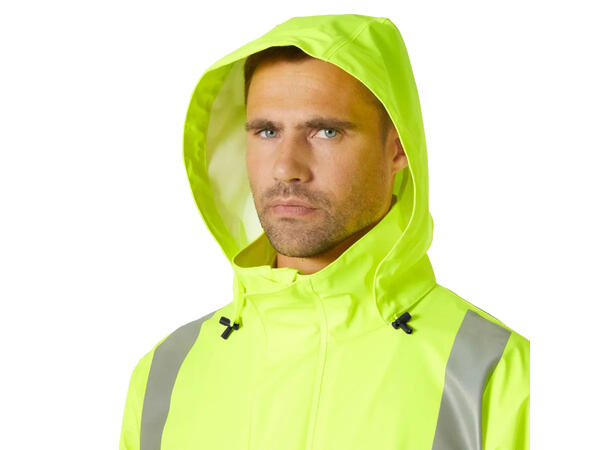 70156 Addvis Regnjakke NYEL/BLK XS HIVIS Regnfrakk 