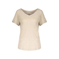 Lily V-neck Sand Melange XS T-shirt med V-hals