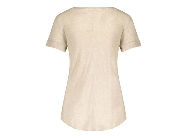 Lily V-neck Sand Melange XS T-shirt med V-hals 