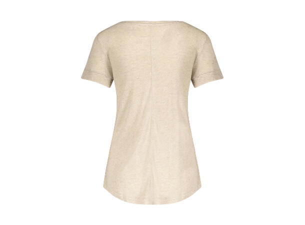 Lily V-neck Sand Melange XS T-shirt med V-hals 