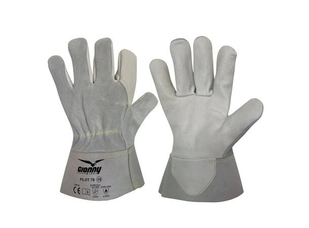 S00202-0138 PILOT 70 Hansker 10 XL Robust Arbeidshanske i Skinn 