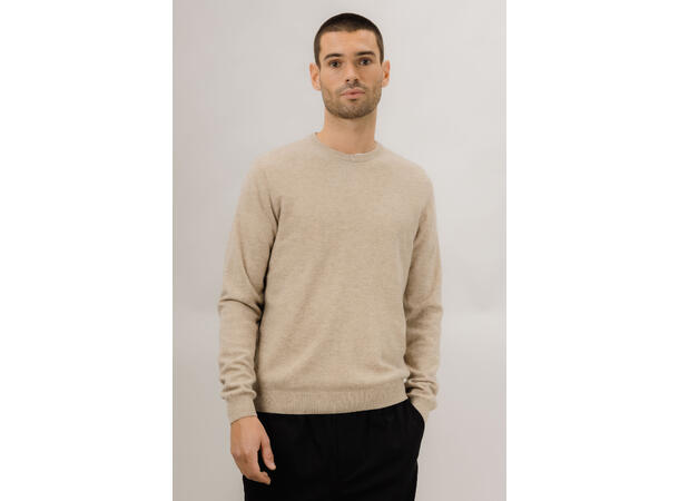 Arthur Sweater LightSand S Merinoullgenser 