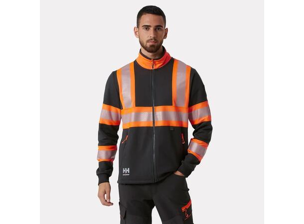 79274 ICU ZIP SWEATSHIRT BLK/NYEL XS HIVIS genser med glidelås 