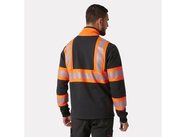 79274 ICU ZIP SWEATSHIRT BLK/NYEL XS HIVIS genser med glidelås 