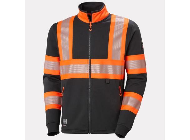 79274 ICU ZIP SWEATSHIRT BLK/NYEL XS HIVIS genser med glidelås 