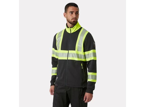 79274 ICU ZIP SWEATSHIRT BLK/NYEL XS HIVIS genser med glidelås 