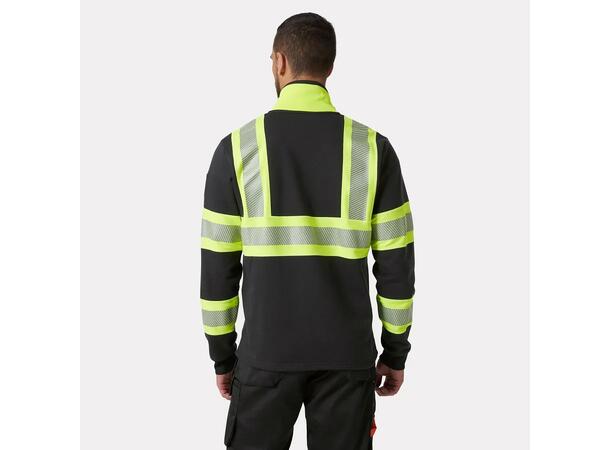 79274 ICU ZIP SWEATSHIRT BLK/NYEL XS HIVIS genser med glidelås 