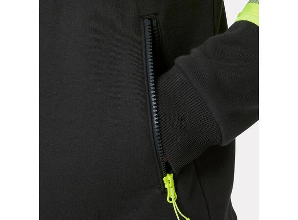 79274 ICU ZIP SWEATSHIRT BLK/NYEL XS HIVIS genser med glidelås 