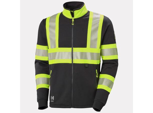 79274 ICU ZIP SWEATSHIRT BLK/NYEL XS HIVIS genser med glidelås 